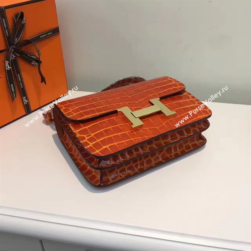 Hermes crocodile orange Constance bag 5058