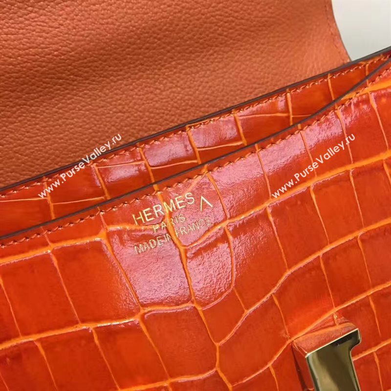 Hermes crocodile orange Constance bag 5058