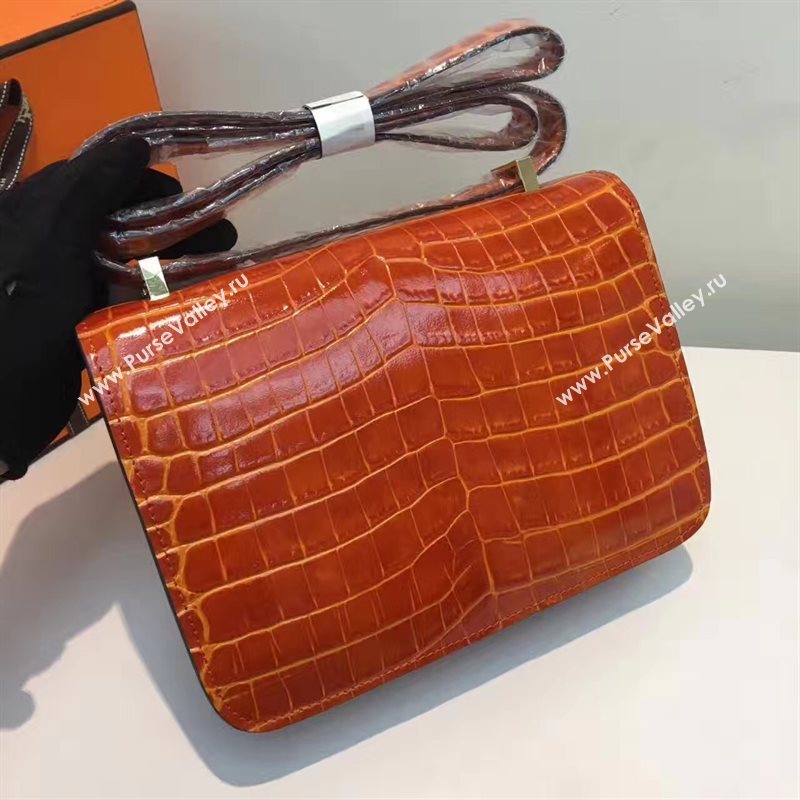 Hermes crocodile orange Constance bag 5058