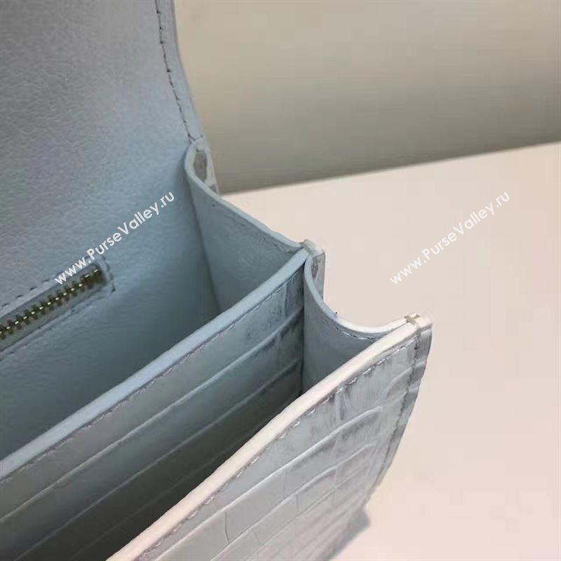 Hermes crocodile Constance gray paint bag 5059