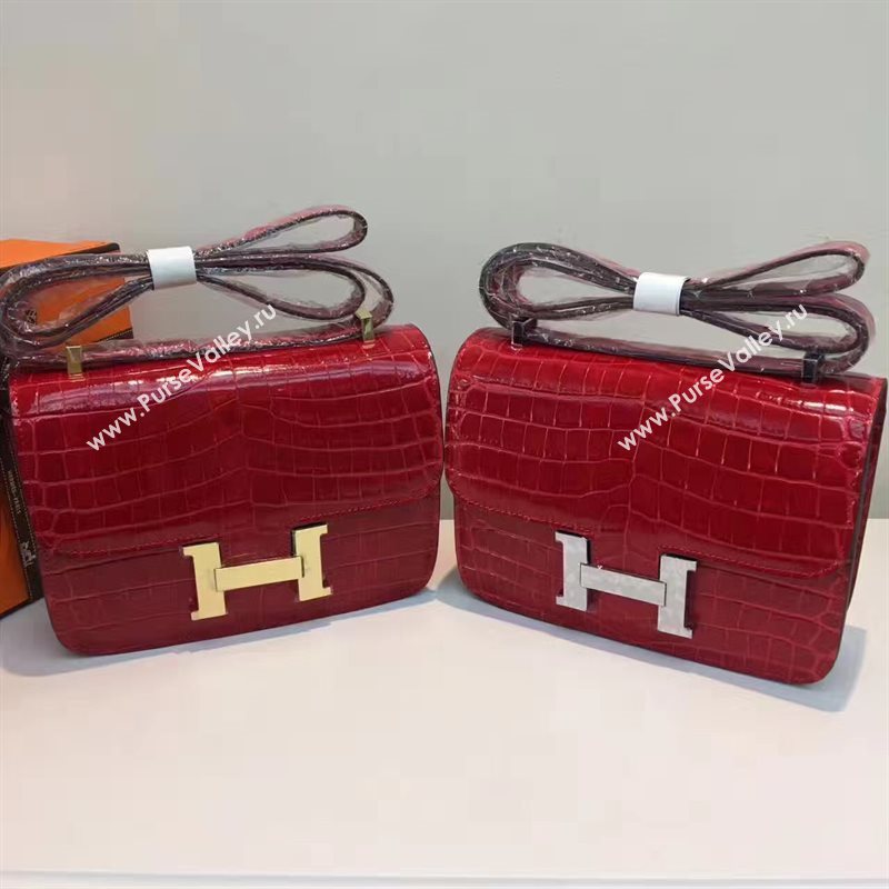 Hermes crocodile Constance red paint bag 5060