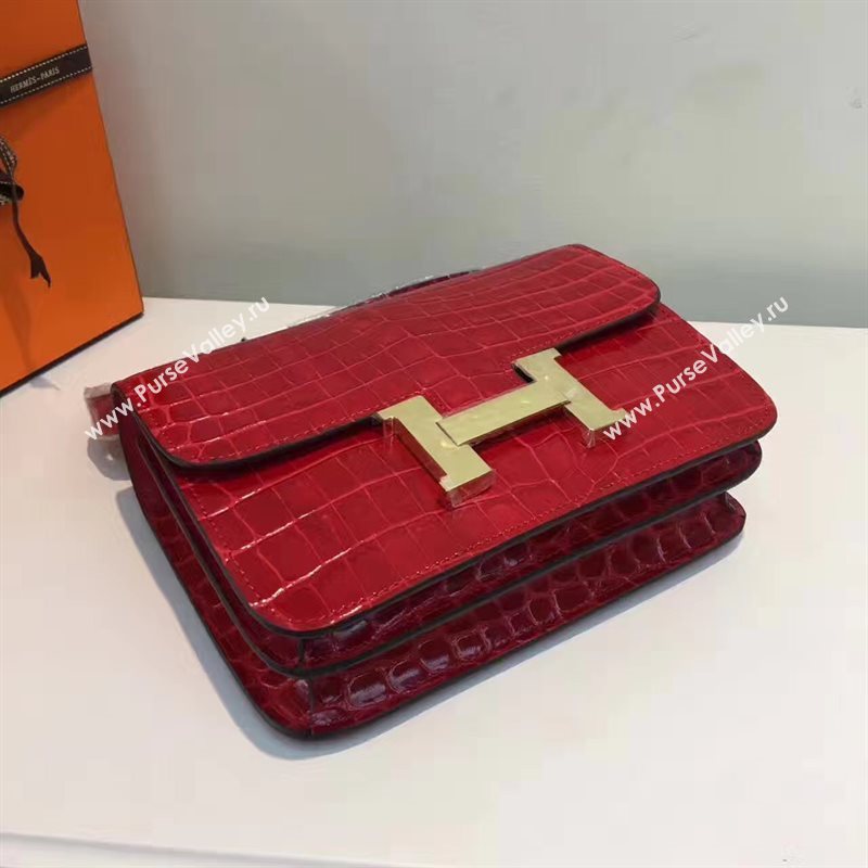 Hermes crocodile Constance red paint bag 5060