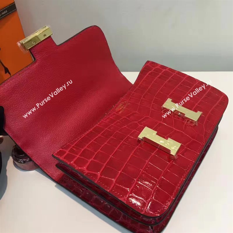 Hermes crocodile Constance red paint bag 5060