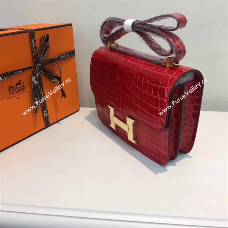 Hermes crocodile Constance red paint bag 5060