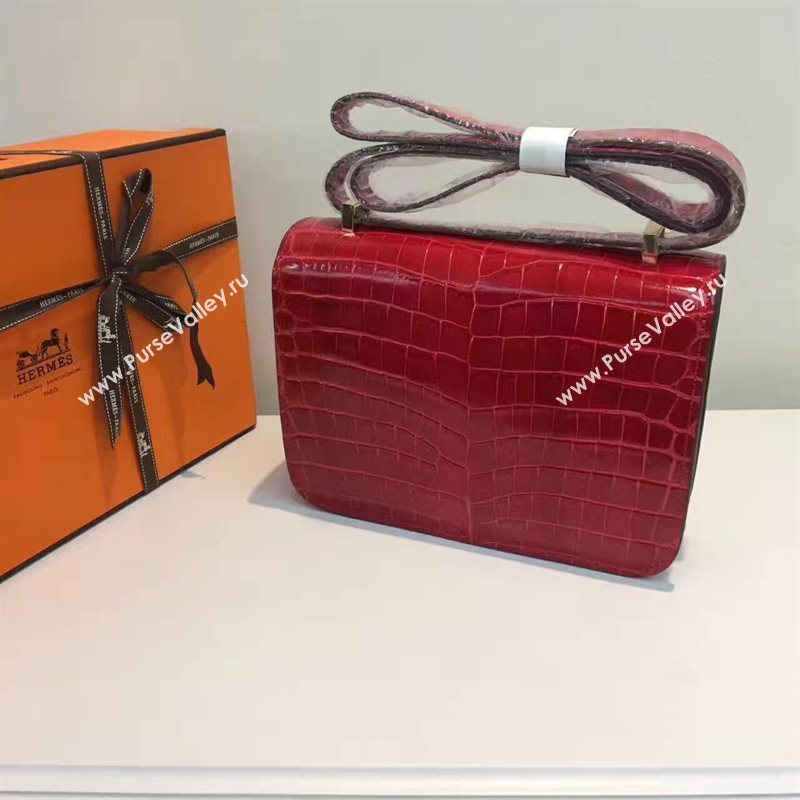 Hermes crocodile Constance red paint bag 5060