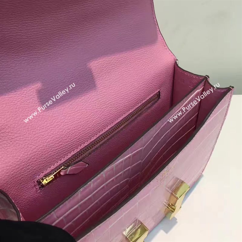 Hermes crocodile Constance pink paint bag 5062