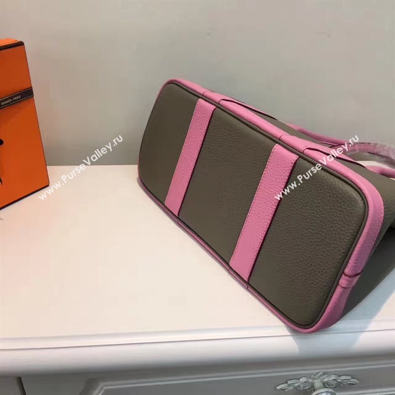Hermes Garden Party tri-color gray handbag pink bag 5064