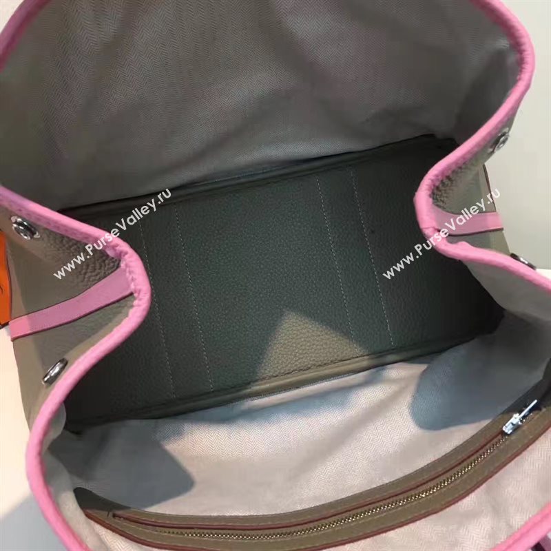 Hermes Garden Party tri-color gray handbag pink bag 5064