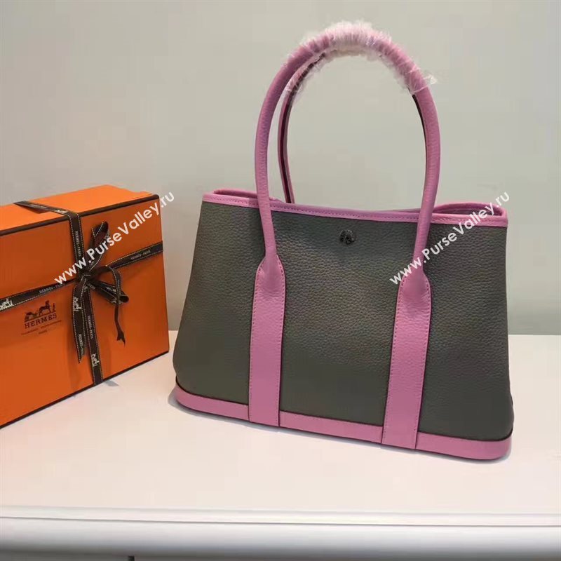 Hermes Garden Party tri-color gray handbag pink bag 5064