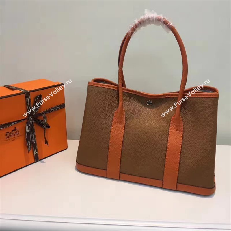 Hermes Garden Party tri-color tan handbag bag 5065