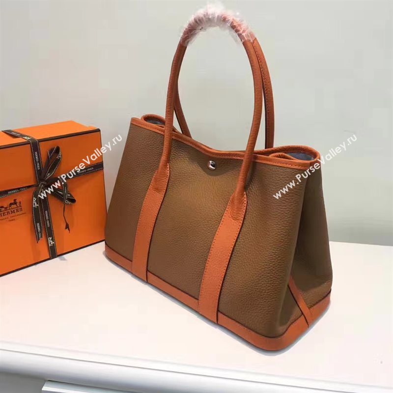 Hermes Garden Party tri-color tan handbag bag 5065