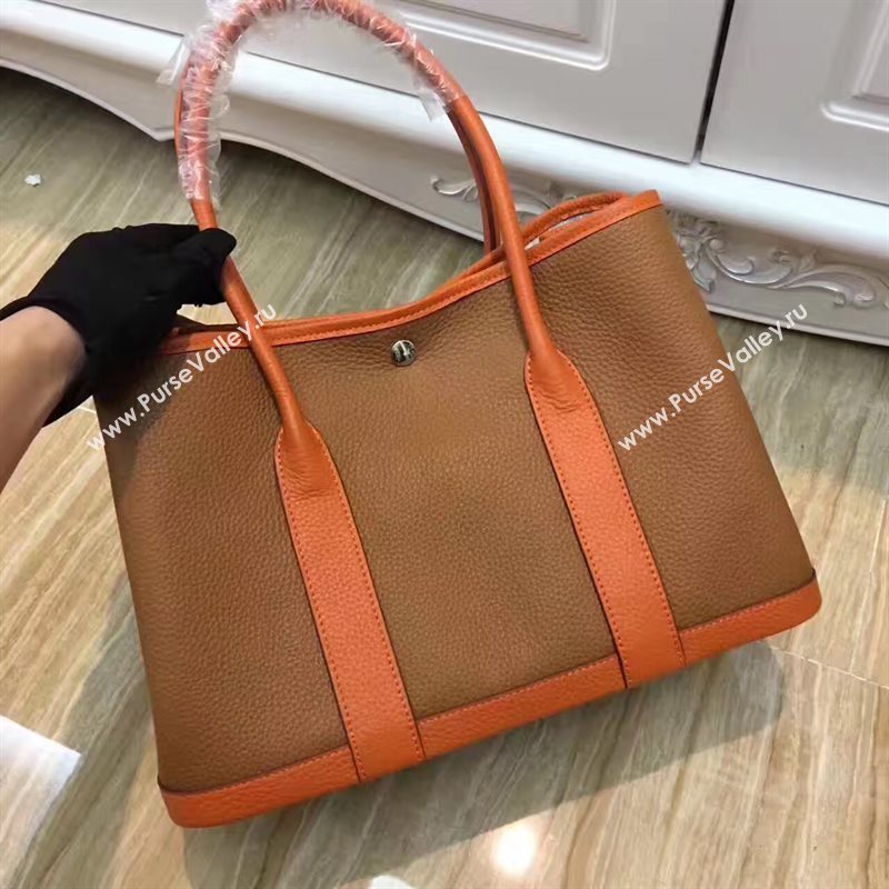 Hermes Garden Party tri-color tan handbag bag 5065