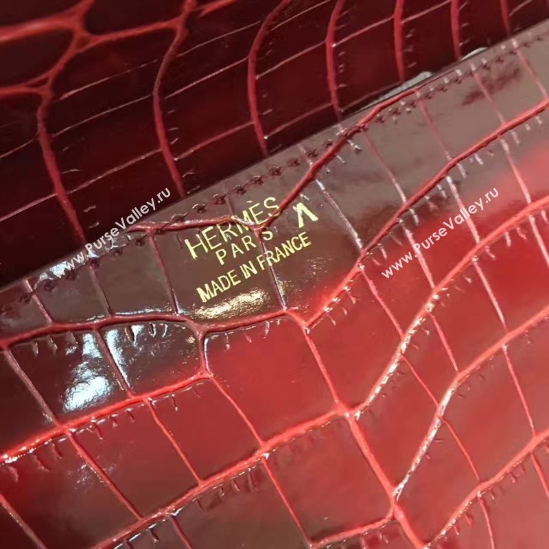 Hermes large crocodile clutch wine bag 5070
