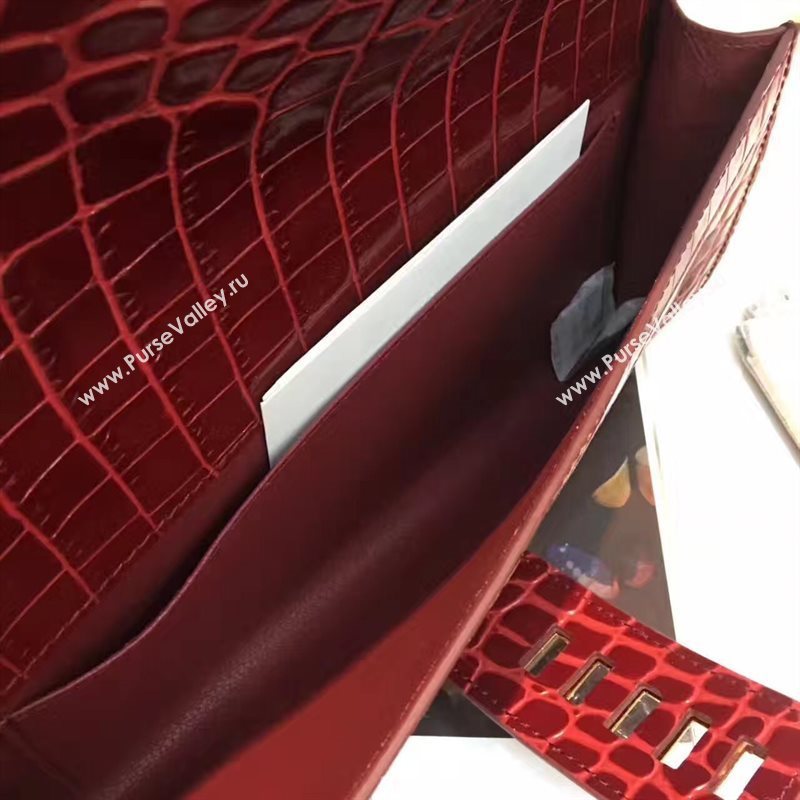 Hermes large crocodile clutch wine bag 5070
