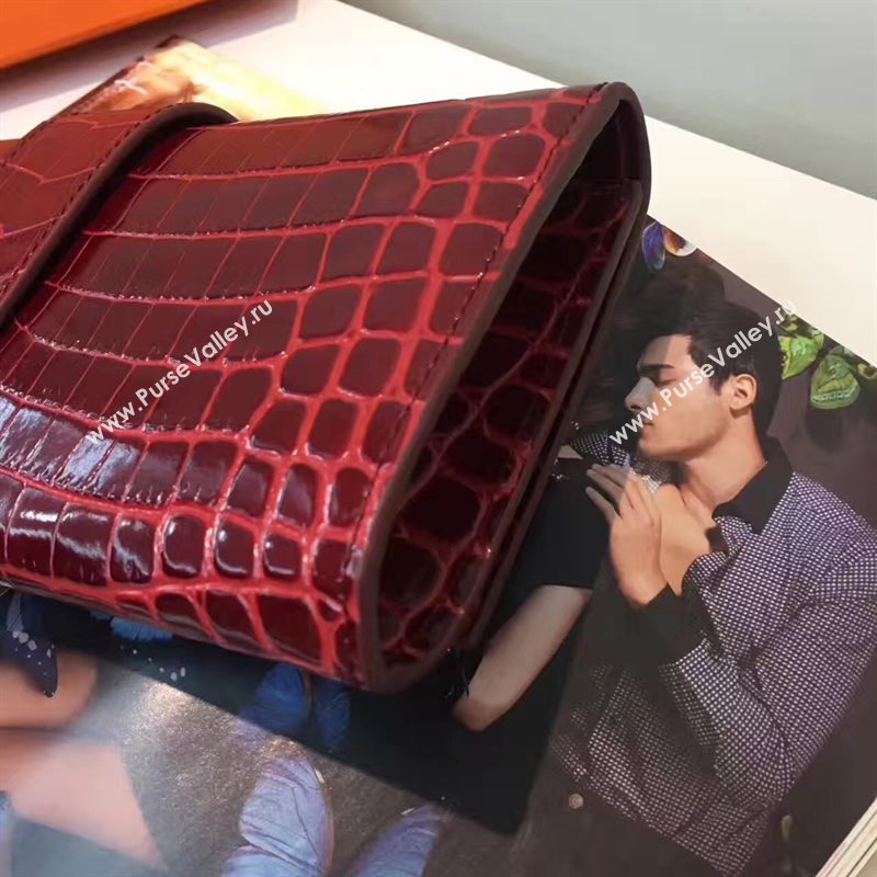 Hermes large crocodile clutch wine bag 5070
