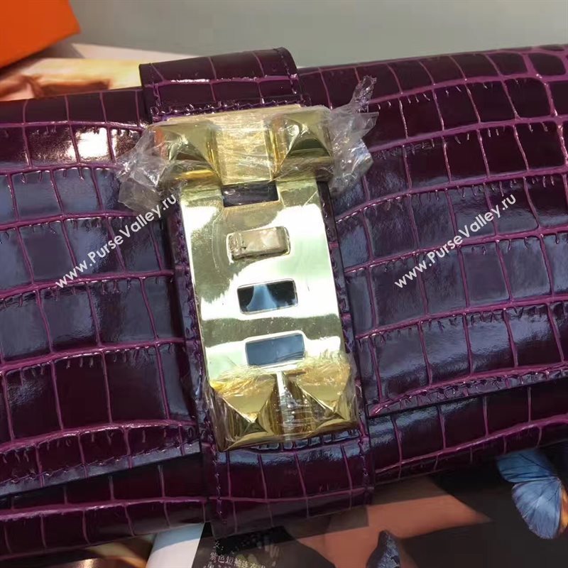 Hermes large crocodile clutch wine bag 5072