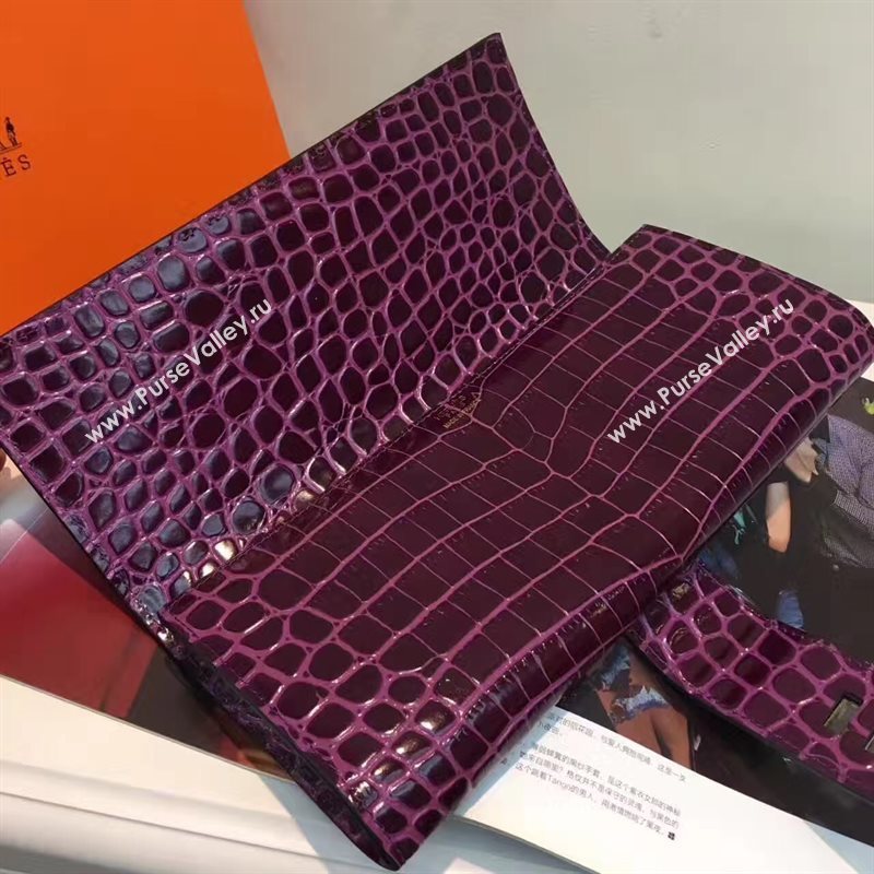 Hermes large crocodile clutch wine bag 5072