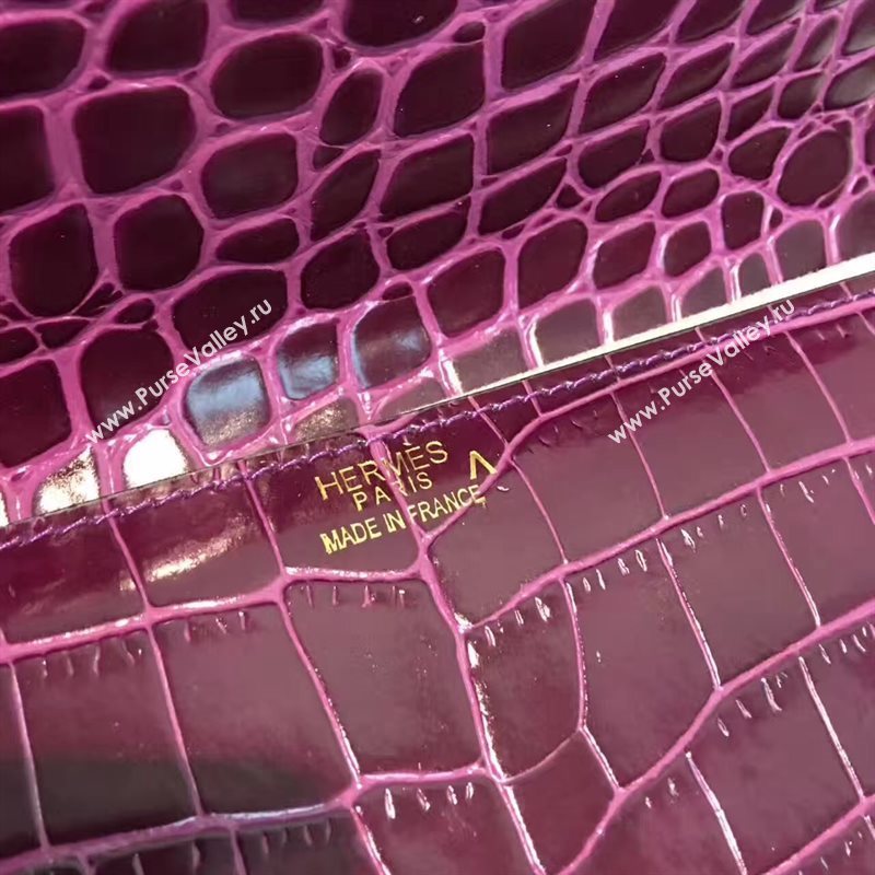 Hermes large crocodile clutch wine bag 5072