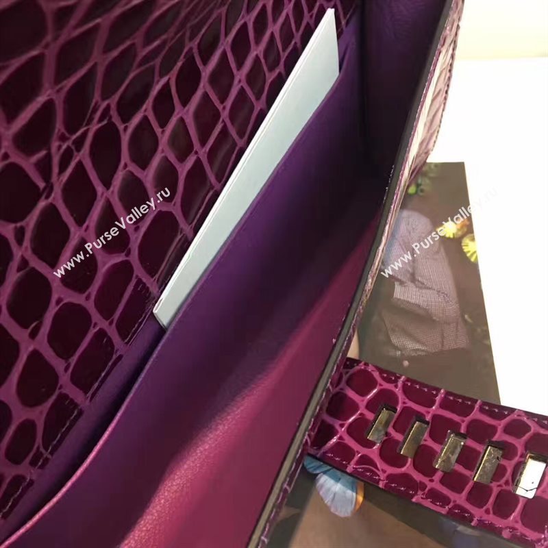 Hermes large crocodile clutch wine bag 5072