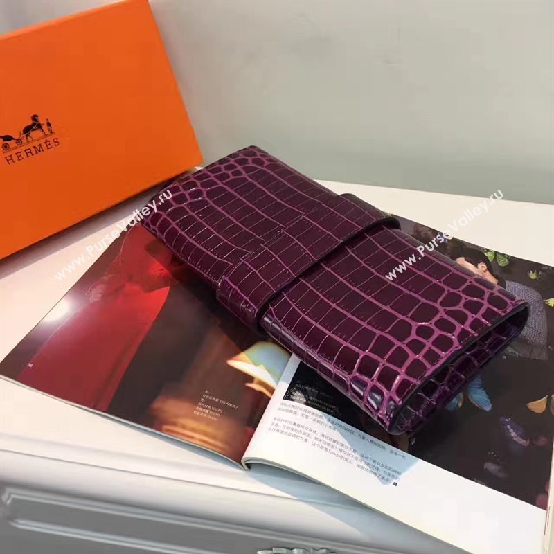 Hermes large crocodile clutch wine bag 5072