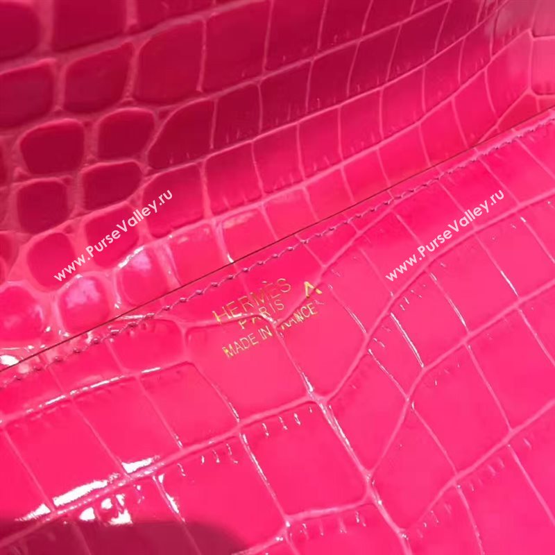 Hermes large crocodile rose clutch red bag 5073