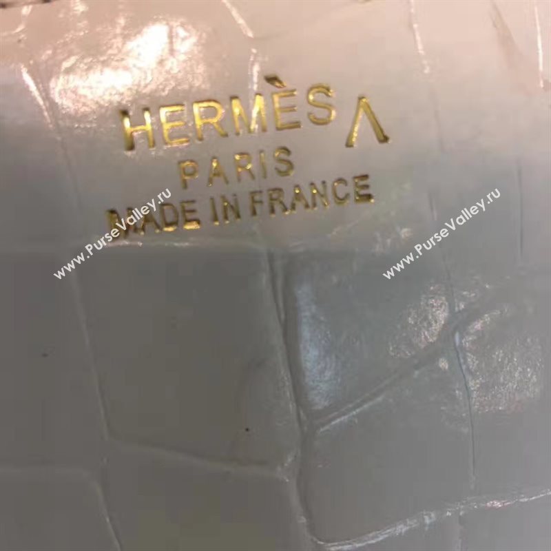 Hermes large crocodile clutch gray bag 5076