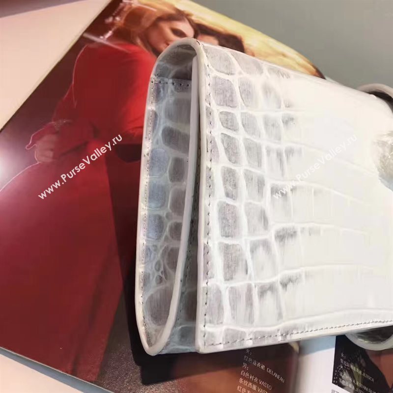 Hermes large crocodile clutch gray bag 5076