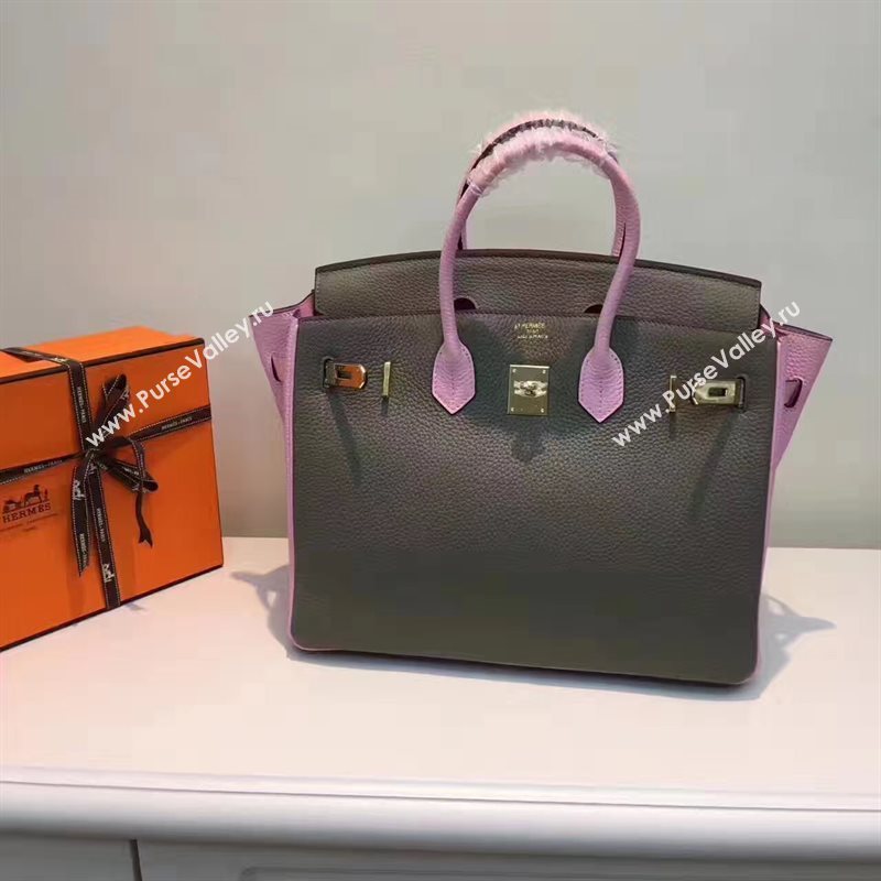 Hermes tri-color Birkin gray pink v bag 5083