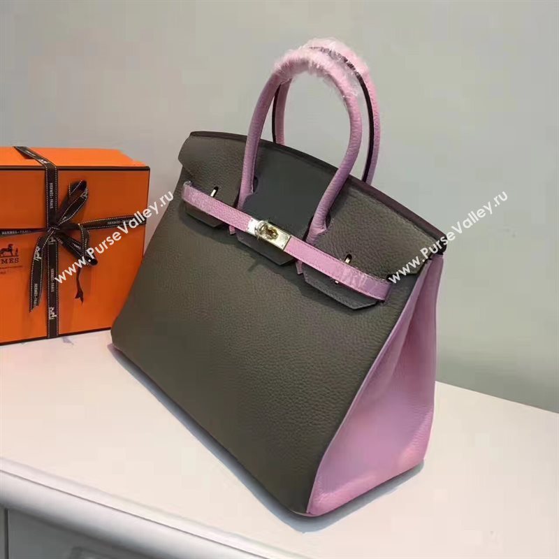 Hermes tri-color Birkin gray pink v bag 5083