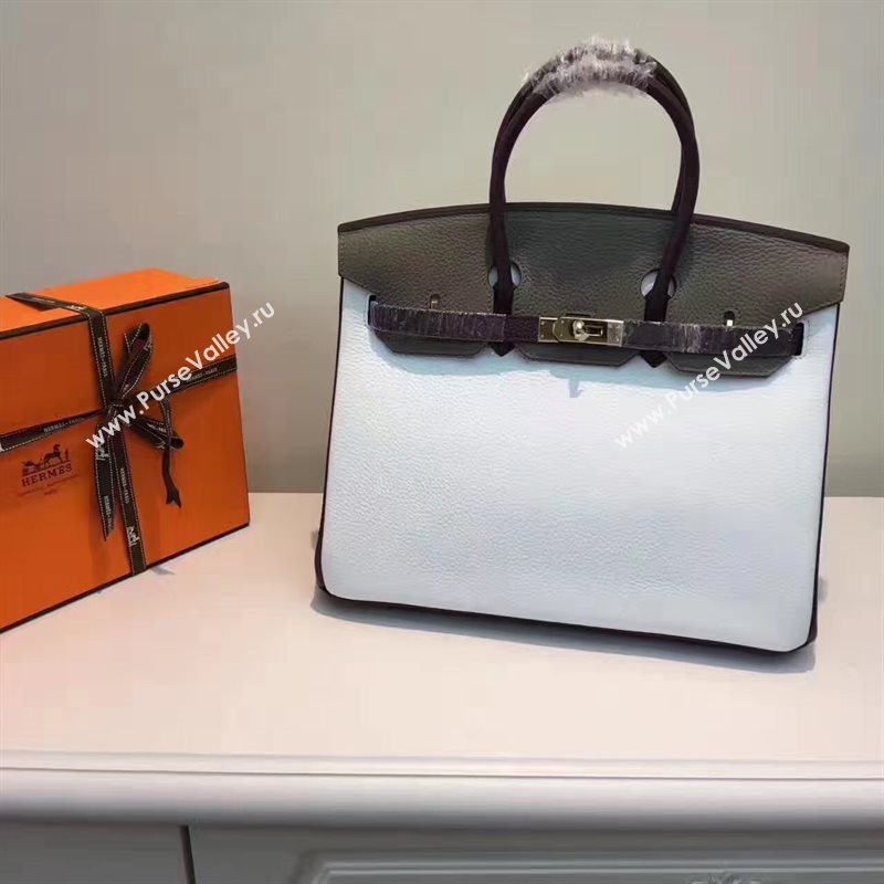 Hermes tri-color Birkin black cream bag 5084