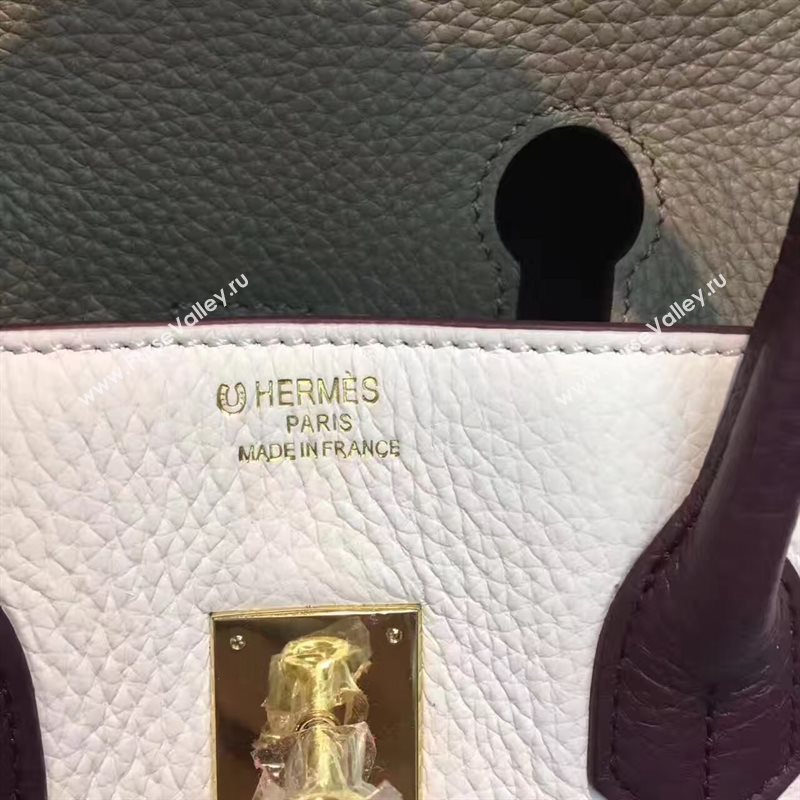 Hermes tri-color Birkin black cream bag 5084