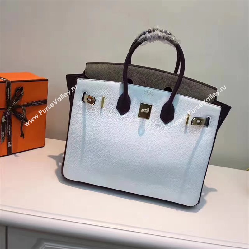 Hermes tri-color Birkin black cream bag 5084