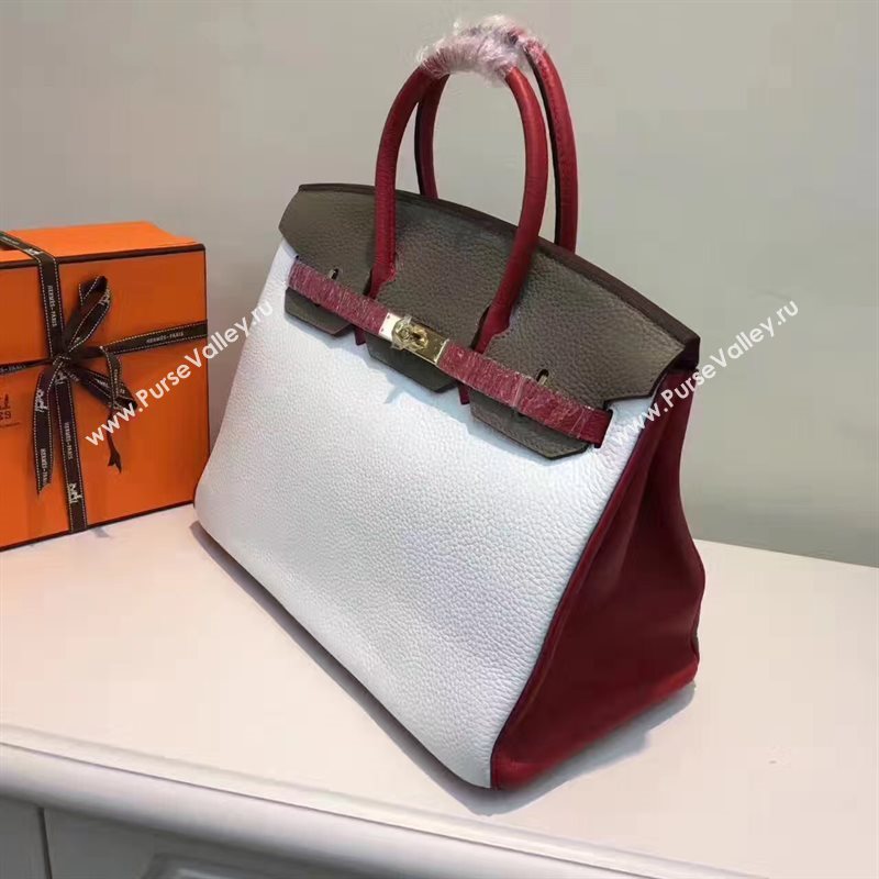 Hermes tri-color Birkin gray white bag 5085