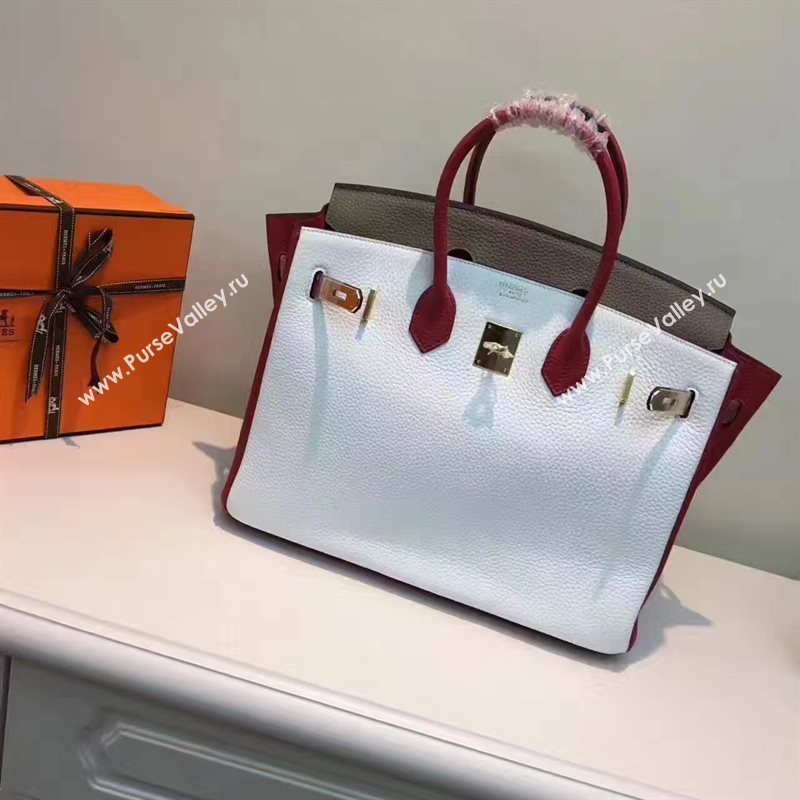 Hermes tri-color Birkin gray white bag 5085