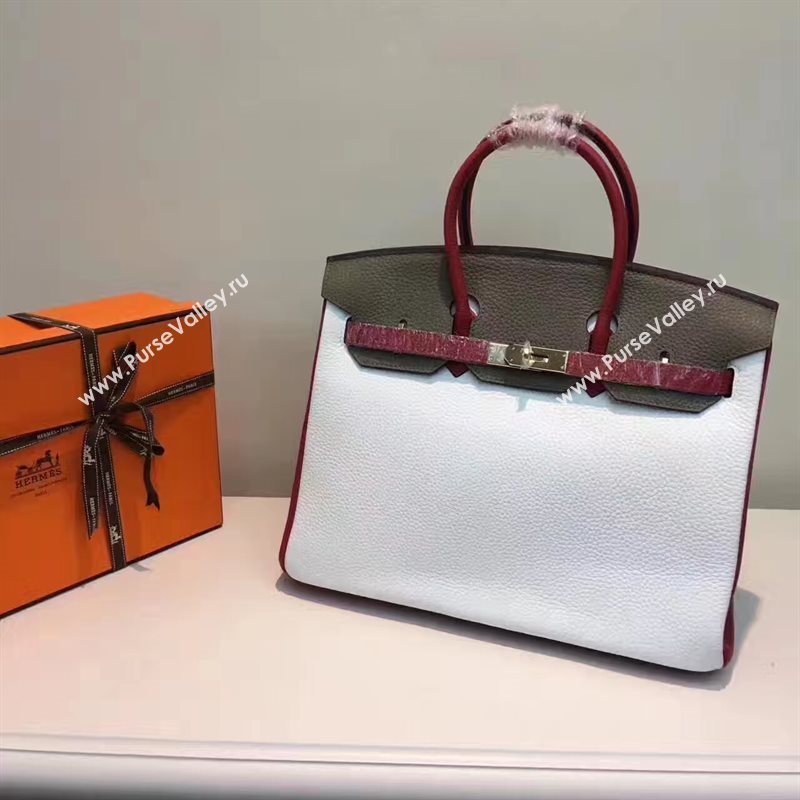 Hermes tri-color Birkin gray white bag 5085