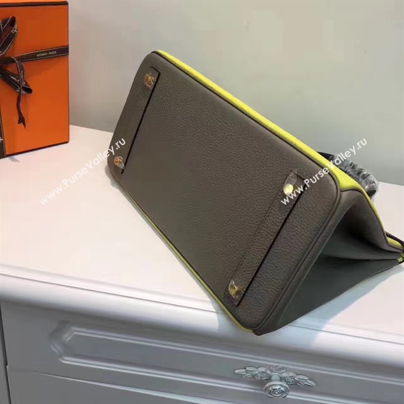 Hermes tri-color Birkin gray yellow bag 5086