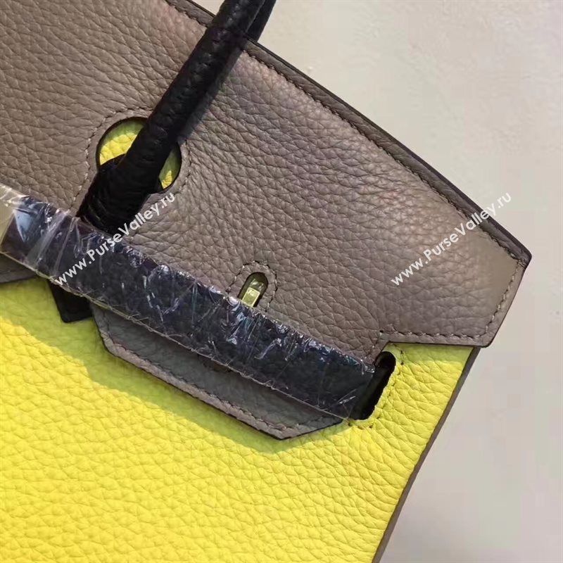 Hermes tri-color Birkin gray yellow bag 5086