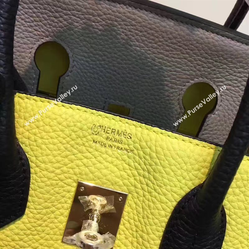 Hermes tri-color Birkin gray yellow bag 5086