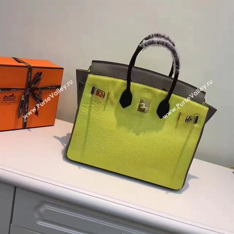 Hermes tri-color Birkin gray yellow bag 5086