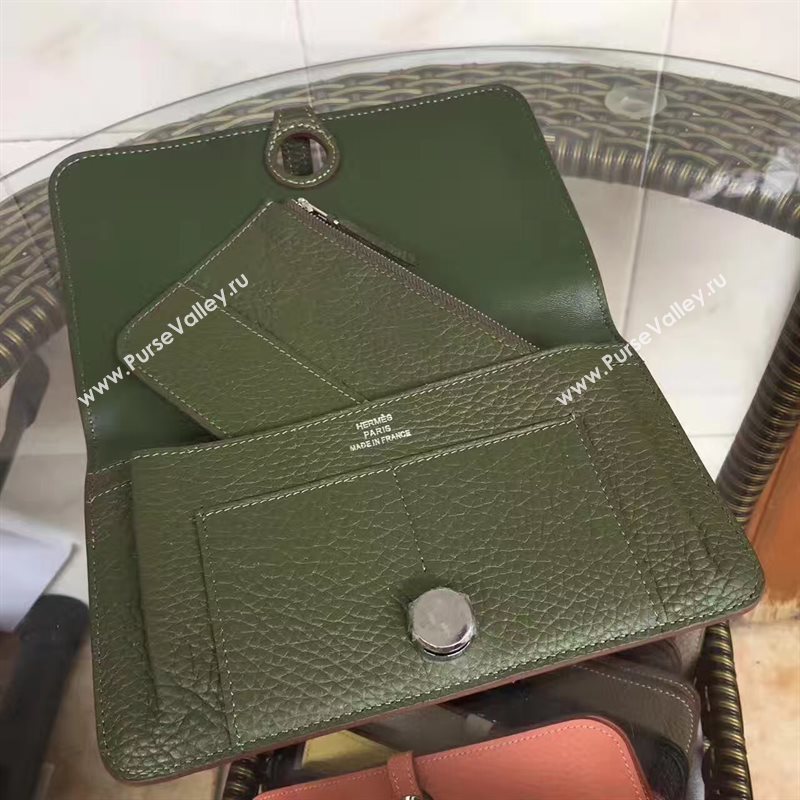 Hermes dogon dark wallet green bag 5095