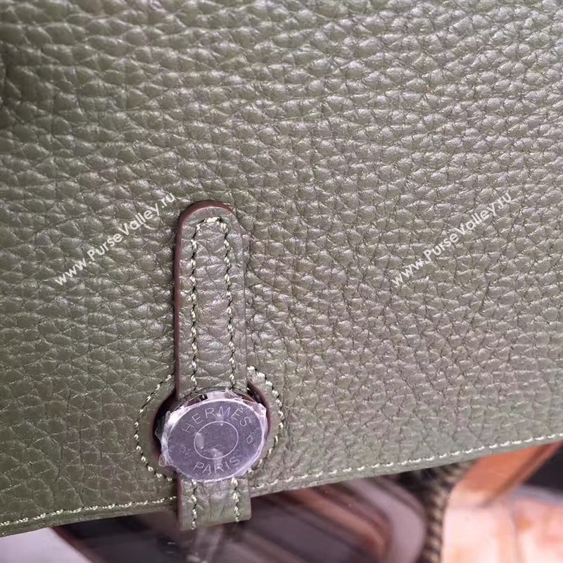 Hermes dogon dark wallet green bag 5095