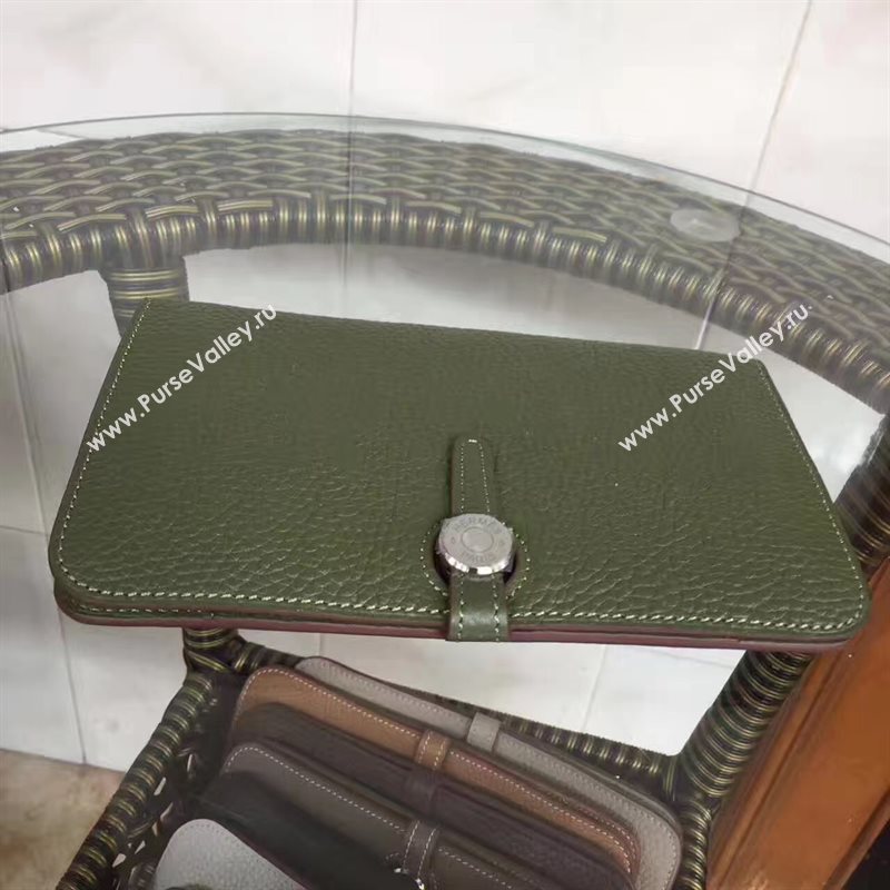 Hermes dogon dark wallet green bag 5095