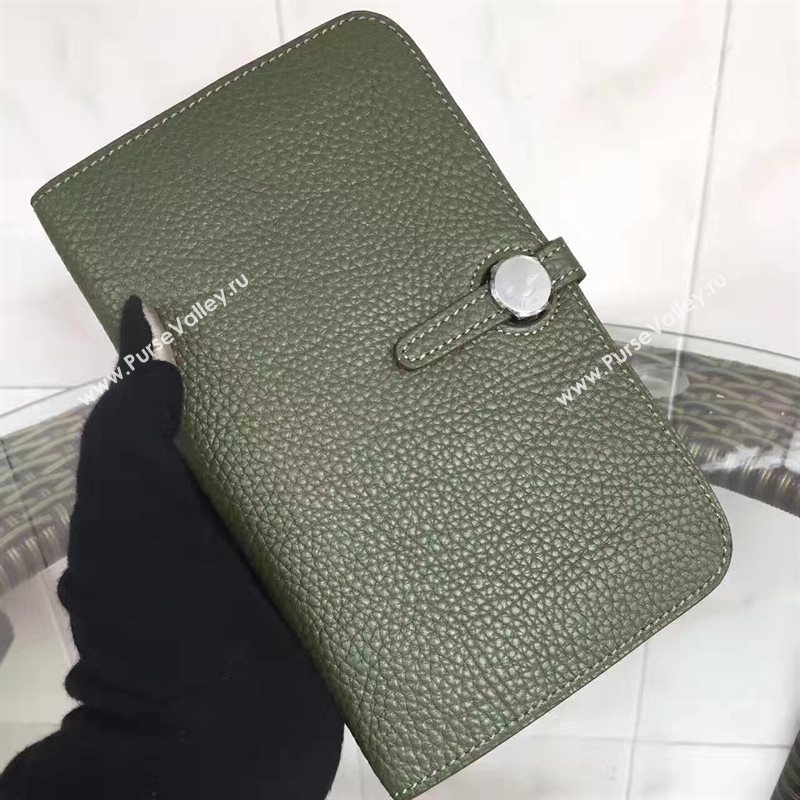 Hermes dogon dark wallet green bag 5095