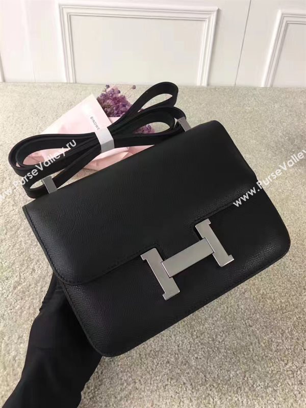 Hermes Constance top black leather bag 5098