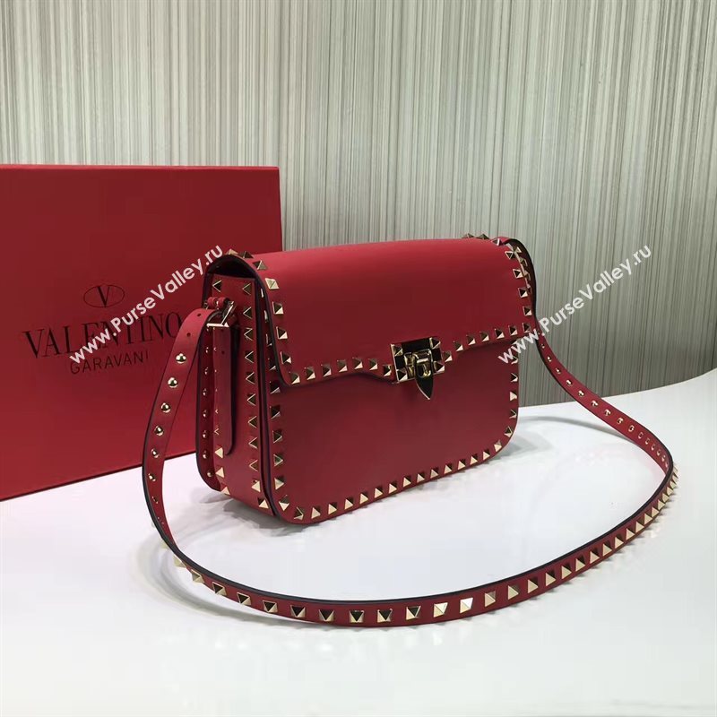 Valentino rockstud shoulder red dark bag 5017
