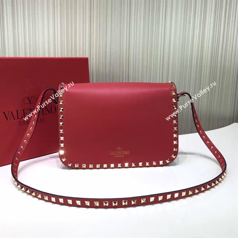Valentino rockstud shoulder red dark bag 5017