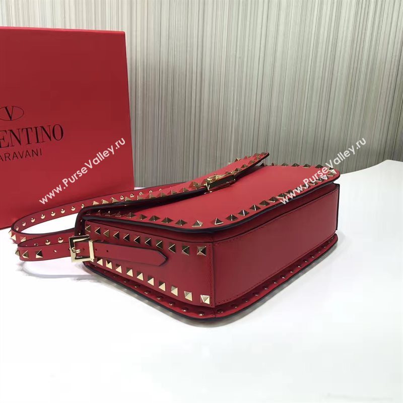 Valentino rockstud shoulder red dark bag 5017