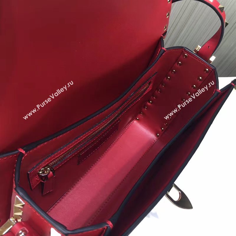 Valentino rockstud shoulder red dark bag 5017