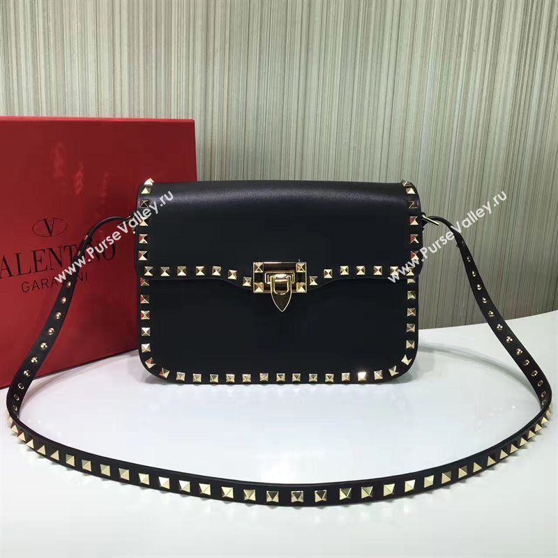 Valentino black shoulder rockstud bag 5018