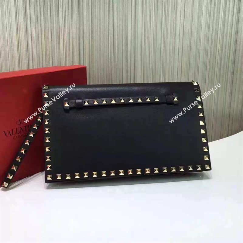 Valentino black clutch rockstud bag 5020